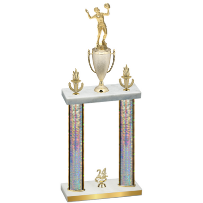Double Silver Glacier Year Volleyball Trophy