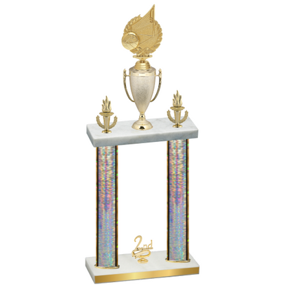 Double Silver Glacier Second Place Volleyball Trophy