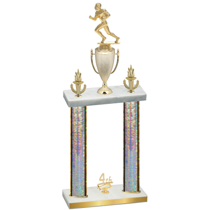 Double Silver Glacier Fourth Place Football Trophy