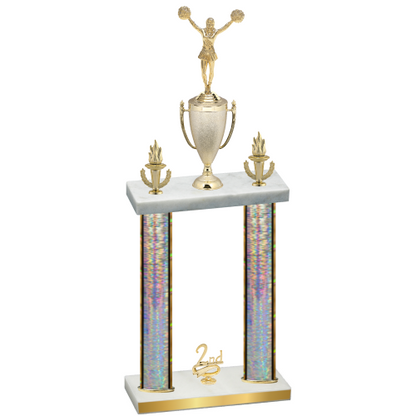 Double Silver Glacier Second Place Cheerleading Trophy