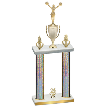 Double Silver Glacier Year Cheerleading Trophy