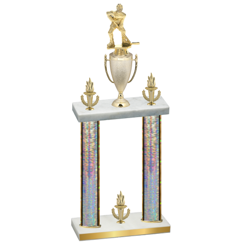 Double Silver Glacier Victory Hockey Trophy