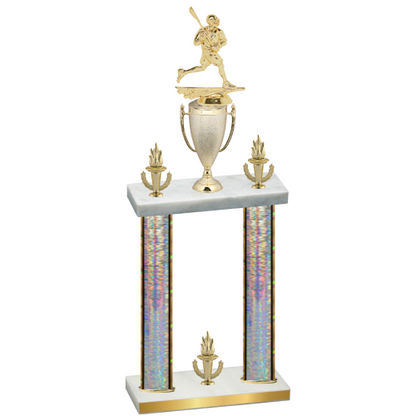 Double Silver Glacier Victory Lacrosse Trophy