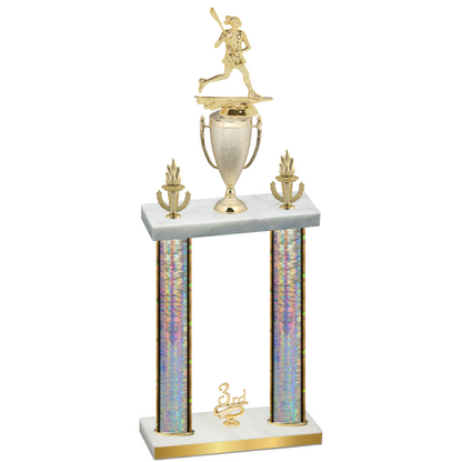Double Silver Glacier Third Place Lacrosse Trophy