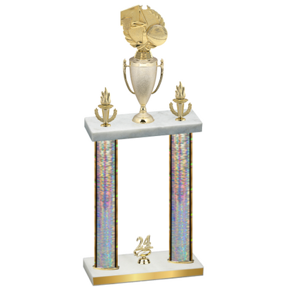Double Silver Glacier Year Basketball Trophy