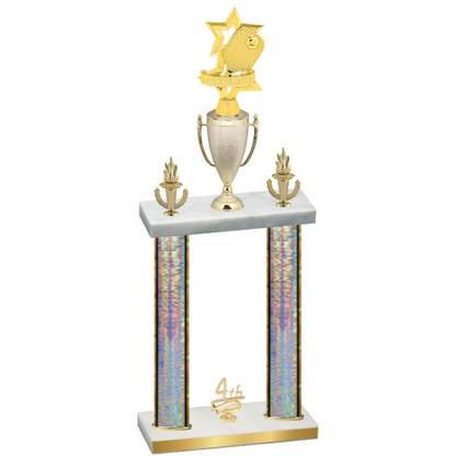 Double Silver Glacier Fourth Place Pickleball Trophy
