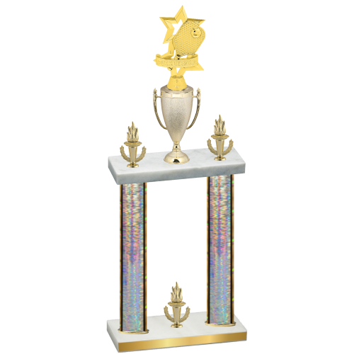 Double Silver Glacier Victory Pickleball Trophy