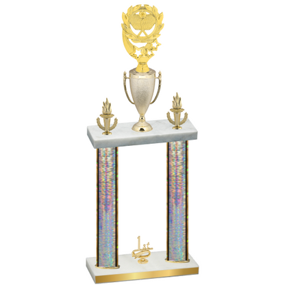 Double Silver Glacier First Place Pickleball Trophy