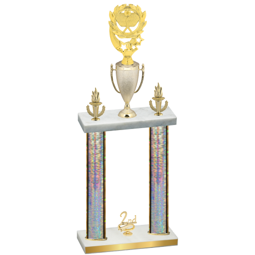 Double Silver Glacier Second Place Pickleball Trophy
