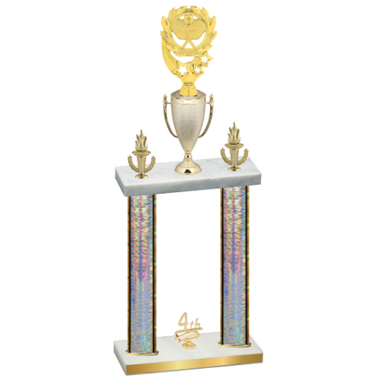 Double Silver Glacier Fourth Place Pickleball Trophy