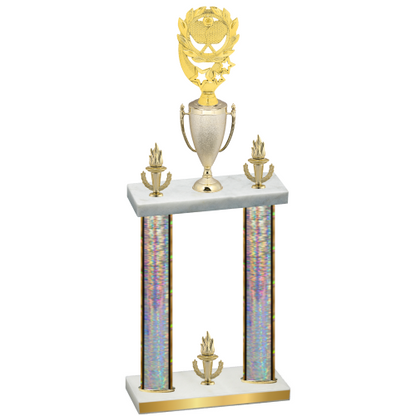 Double Silver Glacier Victory Pickleball Trophy