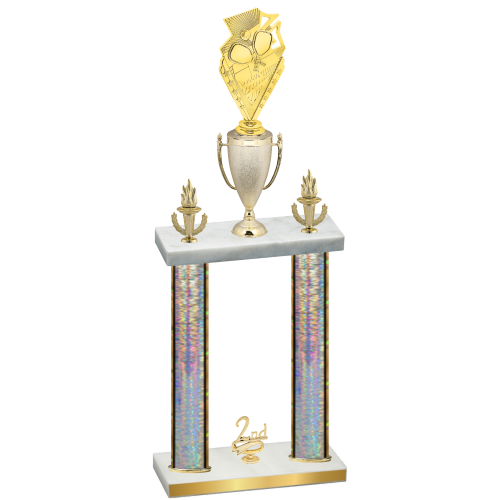 Double Silver Glacier Second Place Pickleball Trophy