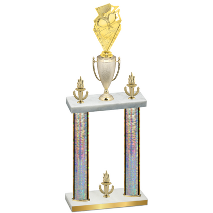 Double Silver Glacier Victory Pickleball Trophy