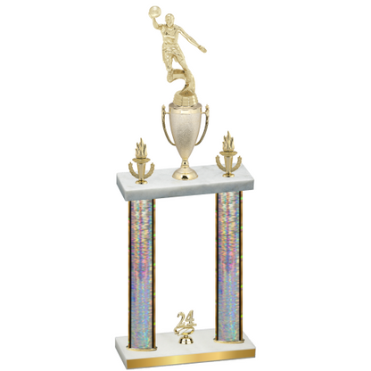 Double Silver Glacier Year Basketball Trophy