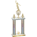 Double Silver Glacier Third Place Basketball Trophy
