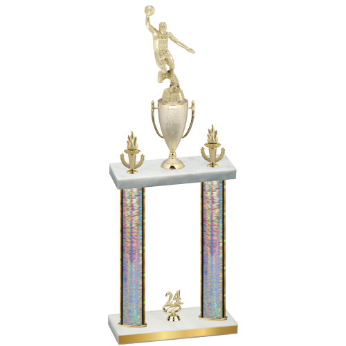 Double Silver Glacier Year Basketball Trophy
