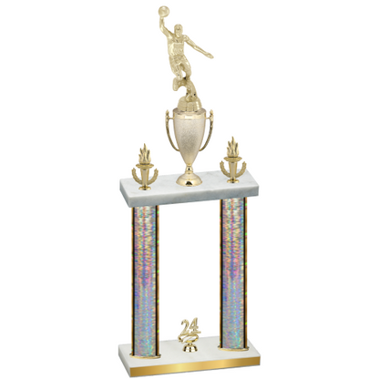 Double Silver Glacier Year Basketball Trophy