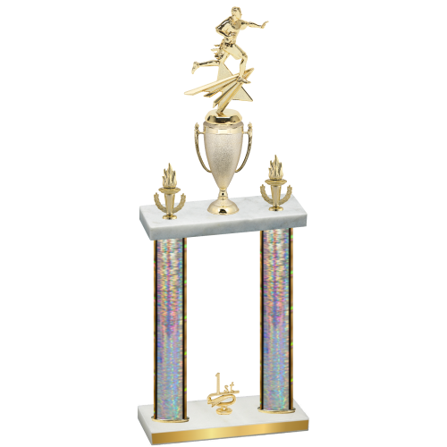 Double Silver Glacier First Place Flag Football Trophy