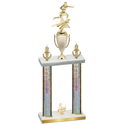 Double Silver Glacier Third Place Flag Football Trophy