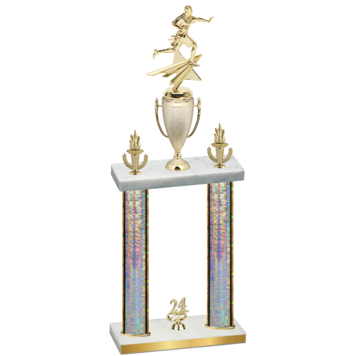Double Silver Glacier Year Flag Football Trophy