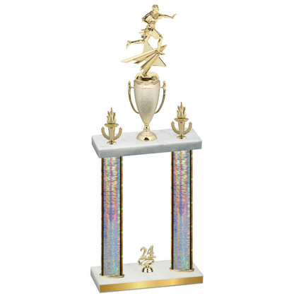 Double Silver Glacier Year Flag Football Trophy