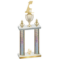 Double Silver Glacier Fourth Place Golf Trophy