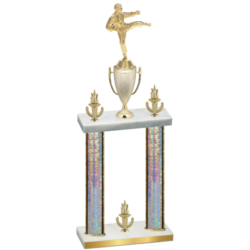 Double Silver Glacier Victory Karate Trophy