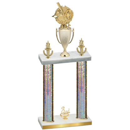 Double Silver Glacier Third Place Baseball Trophy