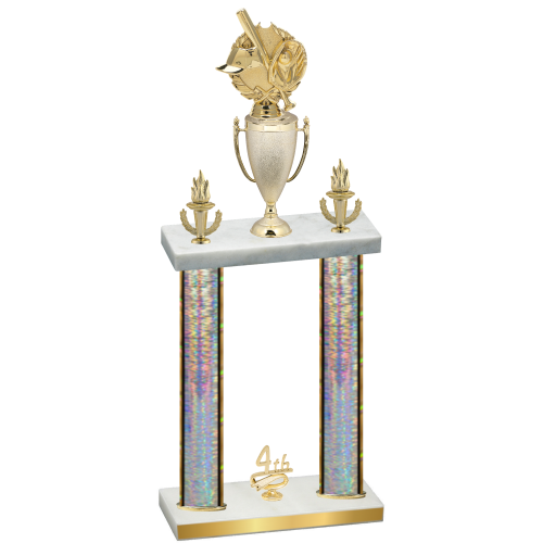 Double Silver Glacier Fourth Place Baseball Trophy