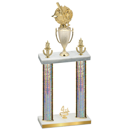 Double Silver Glacier Fourth Place Baseball Trophy