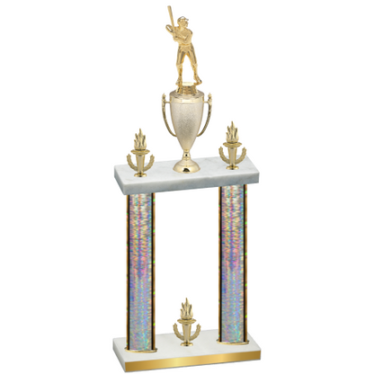 Double Silver Glacier Victory Baseball Trophy