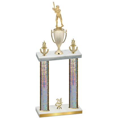 Double Silver Glacier Year Baseball Trophy