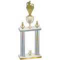 Double Silver Carbon Fiber Year Rugby Trophy
