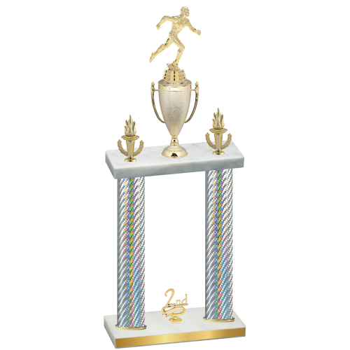 Double Silver Carbon Fiber Second Place Running Trophy