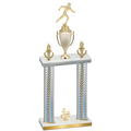 Double Silver Carbon Fiber Fourth Place Running Trophy