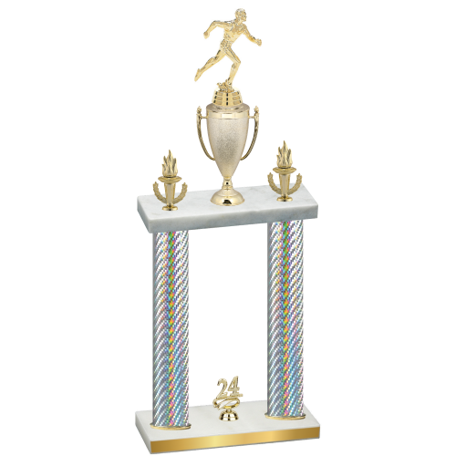 Double Silver Carbon Fiber Year Running Trophy