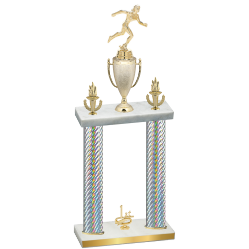Double Silver Carbon Fiber First Place Running Trophy