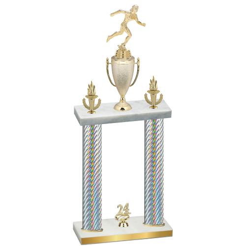 Double Silver Carbon Fiber Year Running Trophy