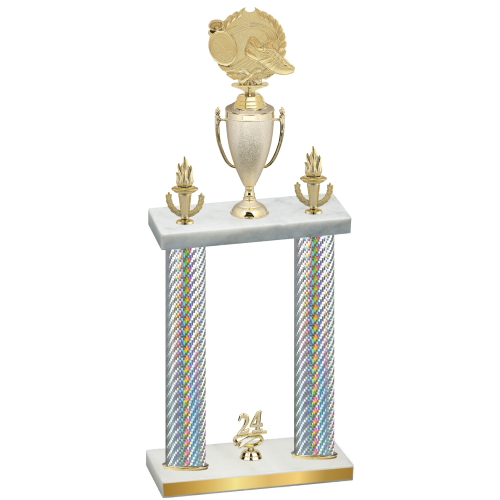 Double Silver Carbon Fiber Year Running Trophy