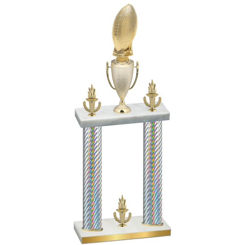 Double Silver Carbon Fiber Victory Football Trophy