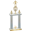 Double Silver Carbon Fiber Third Place Wrestling Trophy