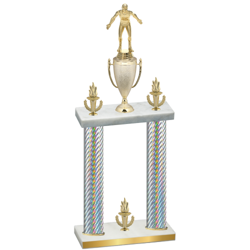 Double Silver Carbon Fiber Victory Wrestling Trophy