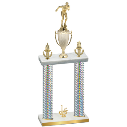 Double Silver Carbon Fiber First Place Swimming Trophy