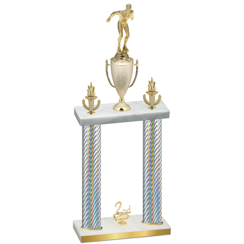 Double Silver Carbon Fiber Second Place Swimming Trophy
