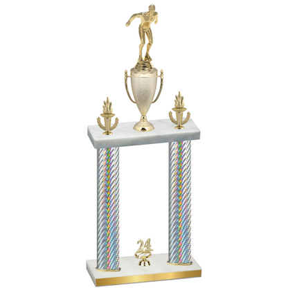 Double Silver Carbon Fiber Year Swimming Trophy