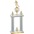 Double Silver Carbon Fiber Victory Football Trophy