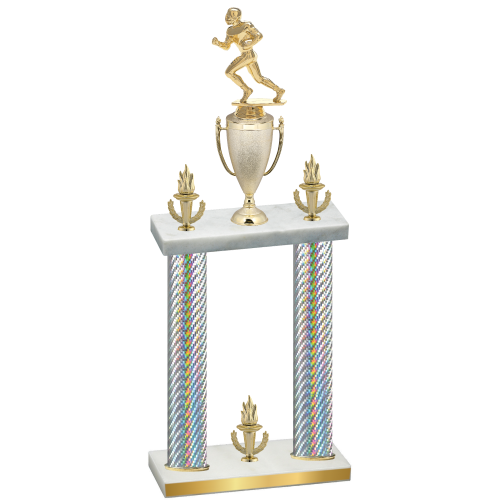 Double Silver Carbon Fiber Victory Football Trophy