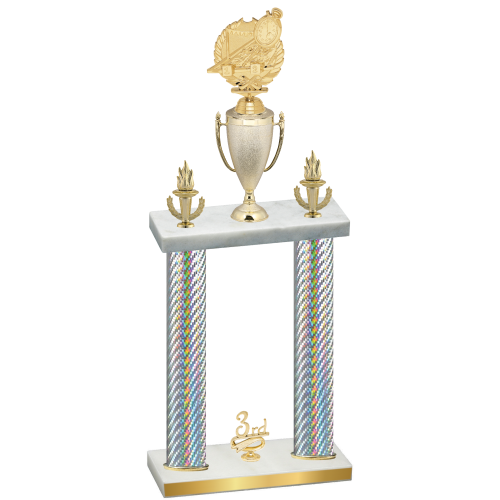 Double Silver Carbon Fiber Third Place Swimming Trophy