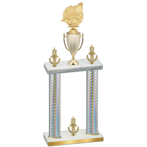 Double Silver Carbon Fiber Victory Swimming Trophy