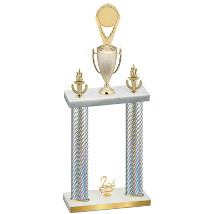Double Silver Carbon Fiber Second Place Insert Trophy